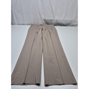 VTG John Alexander Dress Pants Mens 42x36 Beige Wool Pleated Unhemmed Work